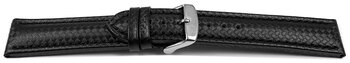 Uhrenarmband - Leder - Carbon Prgung - schwarz TiT 22mm...
