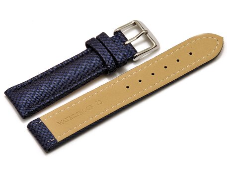 Correa para reloj - acolchada - material HighTech - aspecto textil - azul 20mm Acero