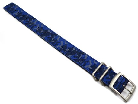 Correa para reloj Casio reversible camuflaje azul / azul oscuro para DW-5600LU-2
