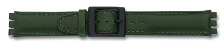 Correa reloj de piel de ternera - para Swatch - 17 mm-verde