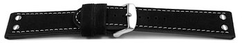 XL Uhrenarmband Wasserbffel Leder schwarz 18mm 20mm 22mm...