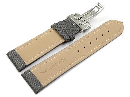 Correa reloj con cierre plegable de alta tecnologa Material textil ptico gris claro 18mm Acero