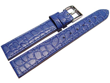 Correa reloj-Cuero autntico-Modelo Safari-azul