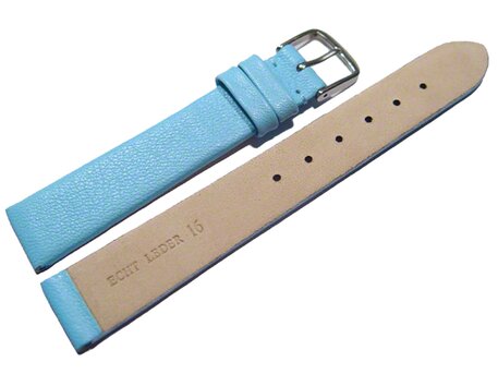 Correa reloj-Cuero autntico-Modelo Business-azul claro- 8-22 mm