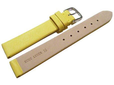 Correa reloj-Cuero autntico-Modelo Business-amarillo- 8-22 mm