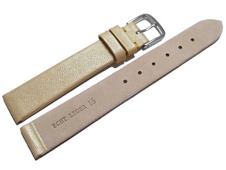 Correa reloj-Cuero autntico-Modelo Business-dorado- 8-22 mm