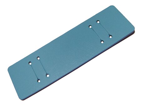 Base para correas de reloj - cuero genuino - azul claro - (mx. 22mm)
