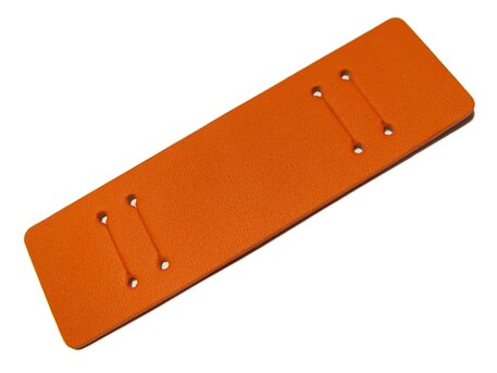 Base para correas de reloj - cuero genuino - naranja - (mx. 22mm)