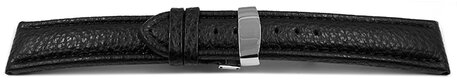 Correa reloj-Piel de ternera-grabado-negro/costura Negra