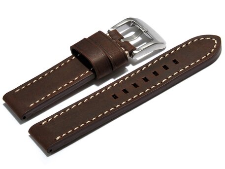 Correa de reloj de cuero extra fuerte vintage marrón oscuro 20mm 22mm 24mm