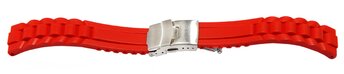Faltschliee - Uhrenarmband Silikon - Design - rot 16mm
