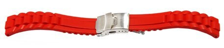 Faltschliee - Uhrenarmband Silikon - Design - rot 22mm