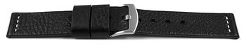 Correa reloj-Cuero de silla de montar- Ranger - negro 24mm