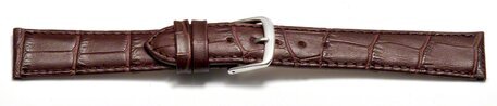 Uhrenarmband - echt Leder - Kroko Prgung - bordeaux - 20mm Stahl