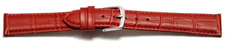 Uhrenarmband - echt Leder - Kroko Prgung - rot - 22mm Gold