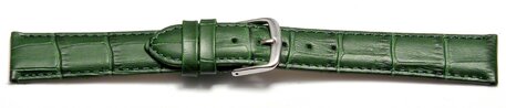 Correa de reloj - cuero genuino - grabado croco - verde - 8-22 mm