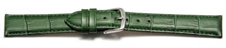 Uhrenarmband - echt Leder - Kroko Prgung - grn 8mm Stahl