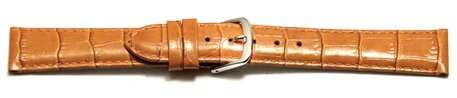 Uhrenarmband - echt Leder - Kroko Prgung - orange 20mm Stahl