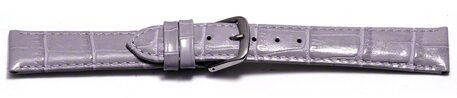 Correa de reloj - cuero genuino - grabado croco - lila - 12-22 mm