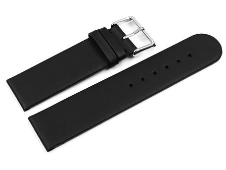 Correa reloj de cuero hidrfugo - Hebilla - negro, sin costura 20mm Acero