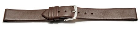 Correa de reloj - cuero genuino - con clip para barras fijas - marrón oscuro