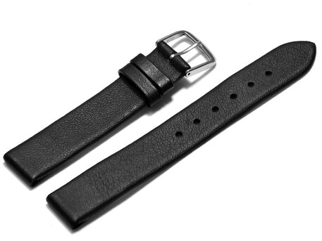 Uhrenarmband - echt Leder - mit Clip fr feste Stege - schwarz 8mm Stahl