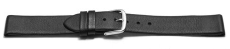 Uhrenarmband - echt Leder - mit Clip fr feste Stege - schwarz 18mm Stahl