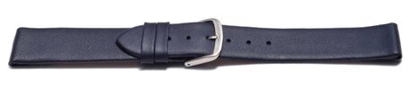 Uhrenarmband - echt Leder - mit Clip fr feste Stege - dunkelblau 20mm Gold