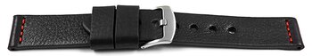 Correa reloj-Cuero de silla de montar- Ranger - negro 18mm
