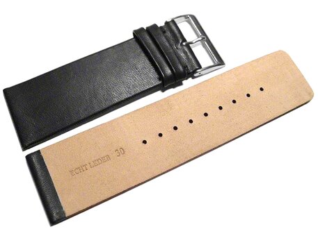 Correa reloj-Piel de ternera-sin costura-negro-30mm, 32, 34, 36, 38, 40mm
