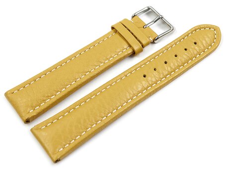 Correa reloj - Piel de ternera - grabado - Hebilla-amarillo 20mm Acero