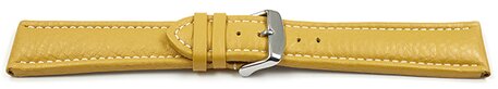 Correa reloj - Piel de ternera - grabado - Hebilla-amarillo 24mm Acero
