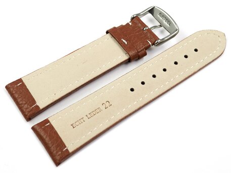 Correa reloj - Piel de ternera - grabado -Hebilla - marrn 18mm Acero