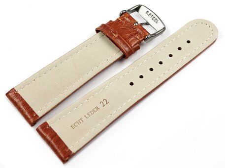 Correa reloj - piel de becerro - Hebilla - Bark - color marrn c 20mm Acero