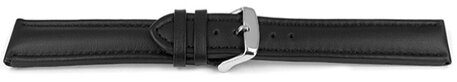 Correa reloj - Piel de ternera - lisa - Hebilla - negro 18mm Acero