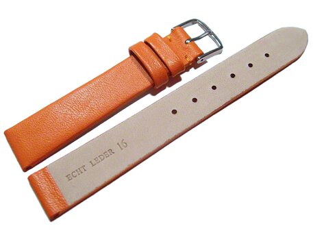 Correa reloj-Cuero autntico-Modelo Business-naranja- 8-22 mm 18mm Dorado