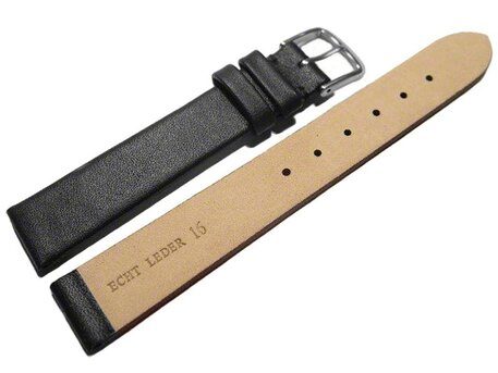 Correa reloj - Cuero autntico - Modelo Business -negro- 8-22 mm 20mm Acero