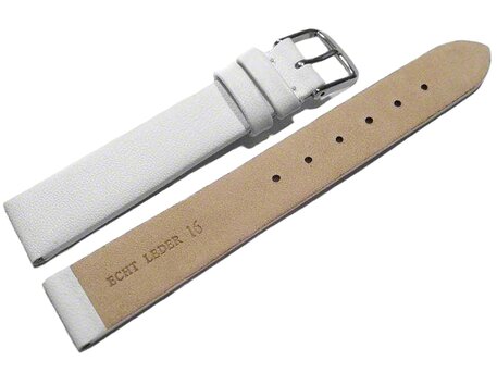 Correa reloj-Cuero autntico-Modelo Business-blanco- 8-22 mm 12mm Acero