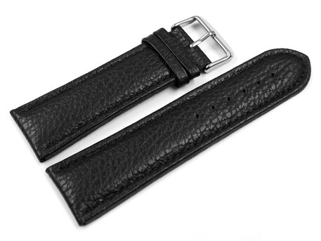Uhrenarmband - echt Leder - genarbt - schwarz - 28mm