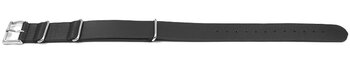 Uhrenarmband - echtes Leder - Nato - schwarz 20mm