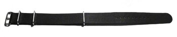 Correa reloj - Nato - Tejido de nylon - Hebilla - negro 18mm
