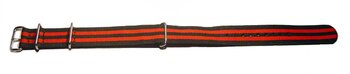 Correa Nato -Tejido de nylon- listas negras y rojas 20mm