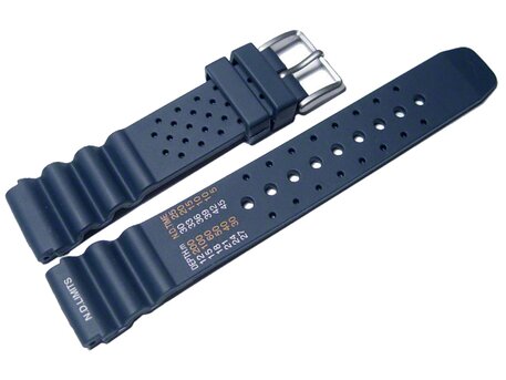 Uhrenarmband Silikon Sport blau 20mm Stahl