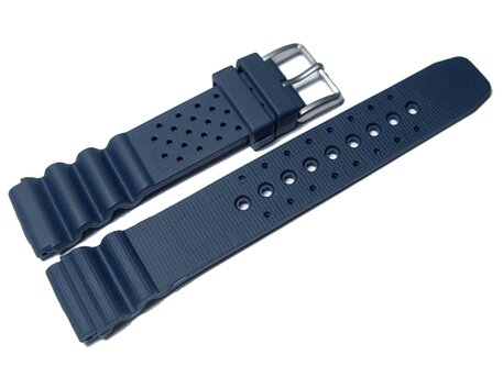 Uhrenarmband Silikon Sport blau 22mm Stahl
