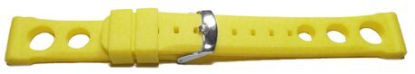 Uhrenarmband Silikon - extra stark - gelocht - gelb 24mm