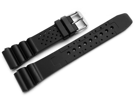 Correa reloj - Silicona maciza - Hebilla - negro 20mm Acero
