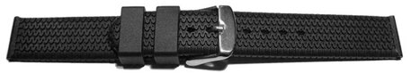 Correa reloj - Silicona - Textura - Hebilla - negro 18mm Acero