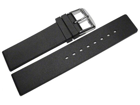 Correa reloj - Silicona - Lisa - Hebilla - negro 22mm Acero