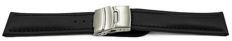 Correa reloj - Piel de ternera lisa - Deployante - negro 20mm Acero