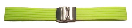 Correa reloj - Silicona - Raya - Deployante - verde 20mm